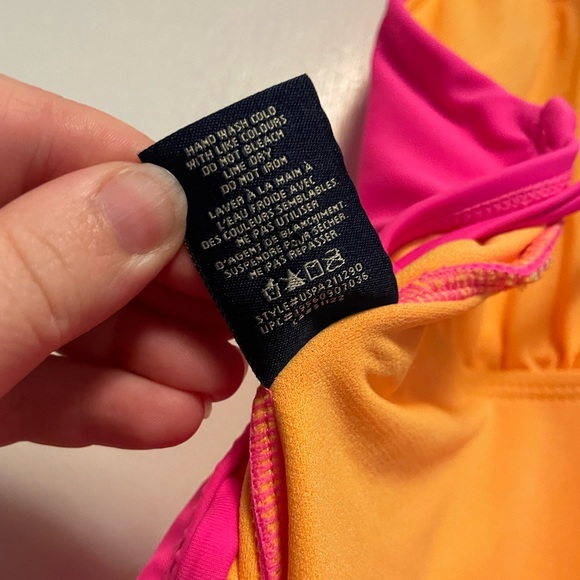 US Polo Assn Hot Pink One Piece Bathing Suit with Orange Size Large - Picture 5 of 15
